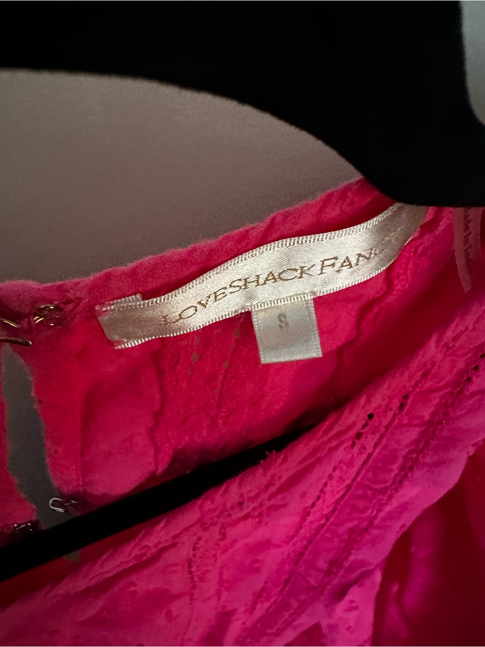 LoveShackFancy Bright Pink Eyelet Ruffled Mini - Picture 2 of 3